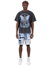 Tie Dye Shorts - Light Wash