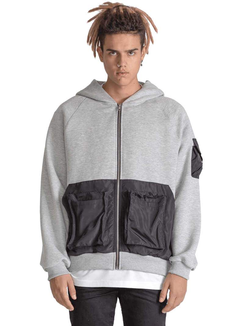 Utility Hoodie - Heather Grey