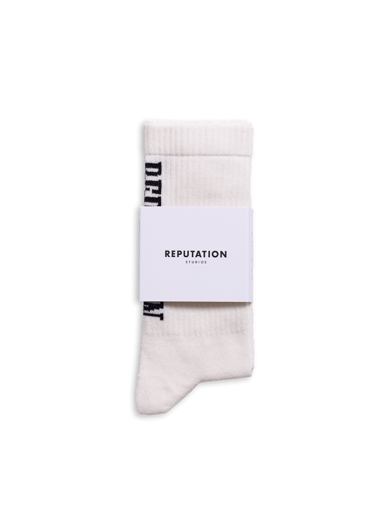 Western Vertical Socks - Off White